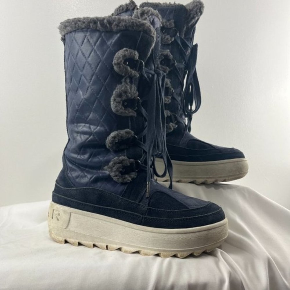 Pajar Purple Lace Up Leather Winter Boots